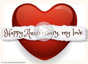 Anniversary ecard. I send my heart to you