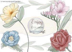 New Year ecard. A new beginning