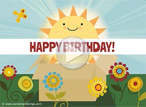 Birthday ecard. Sending you a box full of sunshine
