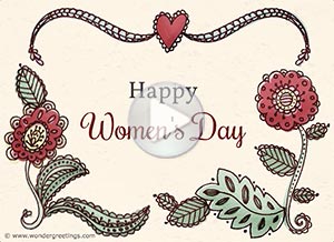 Women's Day ecard. Love and joy	