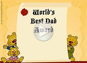 Father's Day ecard. World's Best Dad Award