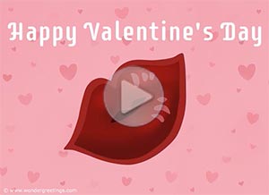 Valentine's Day ecard. Sending you a virtual kiss