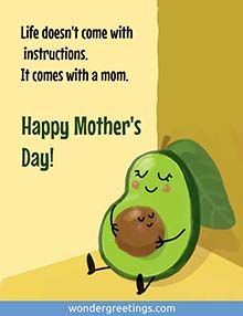 Life doesn't come with instructions. <BR>It comes with a mom. <BR>Happy Mother's Day!