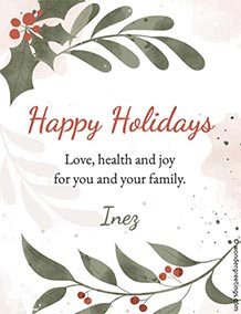 Printable card. Love, health and joy