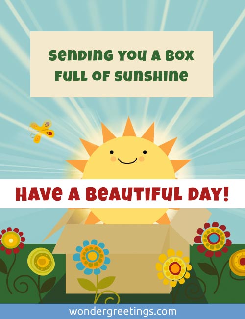 Sending you a box full of sunshine. <BR>Have a beautiful day!