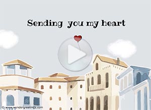 Love ecard. Sending  you my heart