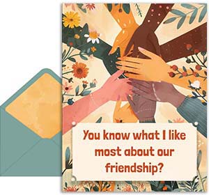 Friendship free 3D card. The best part