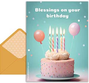 Birthday postcards free 3D card. Blessings every day