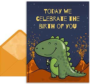 Birthday postcards free 3D card. In the Paleozoic era