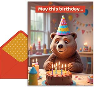 Birthday postcards free 3D card. Birthday wishes