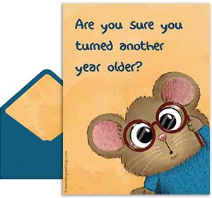 Birthday postcards free 3D card. You look the same