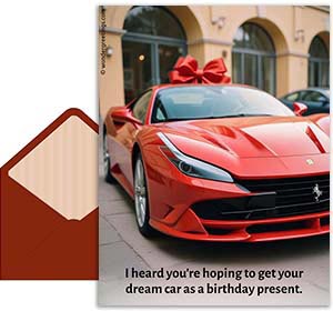 Birthday postcards free 3D card. Keep dreaming