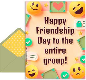 Friendship's day free 3D card. For the entire group