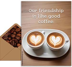Friendship's day free 3D card. For coffee lovers