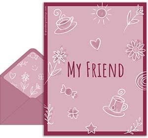 Friendship's day free 3D card. Thanks, my friend