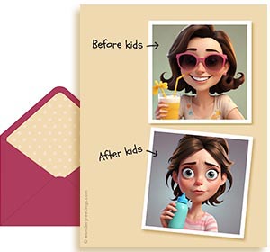 Mother's day free 3D card. Before and after