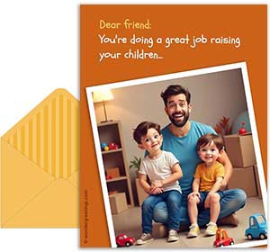 Mother's day free 3D card. Raising your husband too