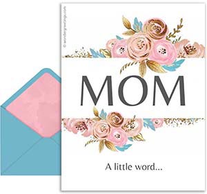 Mother's day free 3D card. A little word