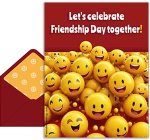Friendship's day free 3D card. Invitation
