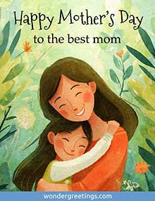 Mother's day free 3D card. To the best mom