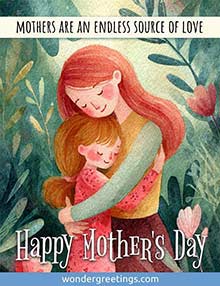 Mother's day free 3D card. Source of Love
