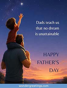 Father's day free 3D card. Dad''s teachings