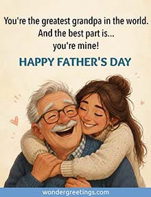 Father's day free 3D card. To my dear grandpa